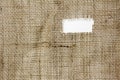 Texture of Burlap hessian with frayed edges Royalty Free Stock Photo