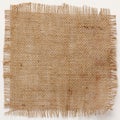 Texture of Burlap hessian square with frayed edges Royalty Free Stock Photo