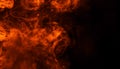 Texture of burn fire. Flames on isolated black background. Texture for banner,flyer,card Royalty Free Stock Photo