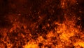 Texture of burn fire. Flames on isolated black background. Texture for banner,flyer,card Royalty Free Stock Photo