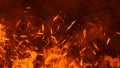 Texture of burn fire. Flames on isolated black background. Texture for banner,flyer,card Royalty Free Stock Photo