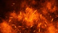 Texture of burn fire. Flames on isolated black background. Texture for banner,flyer,card Royalty Free Stock Photo