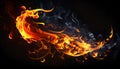 Texture of burn fire with particles embers. Flames on isolated black background. Royalty Free Stock Photo