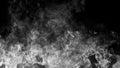 Texture of burn fire with particles embers. Flames on isolated black background. Black and white fire texture overlays. Stock Royalty Free Stock Photo