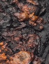 The texture of burnt food