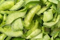 Texture of candied papaya slices close-up Royalty Free Stock Photo