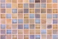 Texture of ceramic tiles in yellow, blue and beige color, close-up Royalty Free Stock Photo