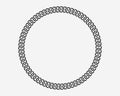 Texture chain round frame. Circle border chains silhouette black and white isolated on background. Chainlet design element. Royalty Free Stock Photo