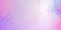 Texture chaotic communication network. Pattern connecting line, dot, star. Neon purple background. Banner presentation, social Royalty Free Stock Photo