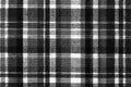 Texture of check fabric with white and black checks. Checkered black and white fabric background. Scottish tailoring material