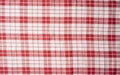 Texture of checked fabric , Red White tablecloth pattern, Plaid, for Background Royalty Free Stock Photo