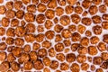 Texture of chocolate cereal balls in milk for the background Royalty Free Stock Photo