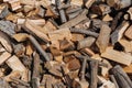 Texture, chopped firewood from different species of trees