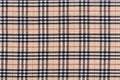 Texture close-up of Burberry tartan fabric in beige, black and red. Background for your design October 26, 2023 in Kyiv, Ukraine