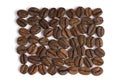 Texture coffee beans background, coffee beans frame Royalty Free Stock Photo