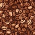 Texture coffee beans banner grain. Generate Ai