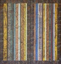Texture of colored cork, parallel stripes, gathered by torn pieces.