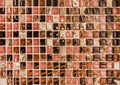 Texture of colored decorative mosaic ceramic tiles with abstract pattern, square background Royalty Free Stock Photo