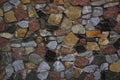 Texture of colored stone pebble wall for background Royalty Free Stock Photo