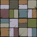 Texture of colored stone tiles, seamless background stone wall. Vector illustration for user interface of the game Royalty Free Stock Photo