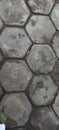 The texture of concrete hexagonal paving tiles close-up Royalty Free Stock Photo