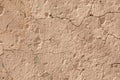 The texture of the concrete wall with irregularities, cracks, painted in sand color. Abstract background Royalty Free Stock Photo