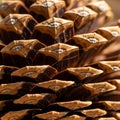 And texture of the cone scales, which are brown with lighter Royalty Free Stock Photo
