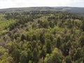 texture coniferous forest top view landscape green forest, taiga peaks of fir trees.