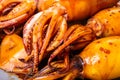 Texture of cooked squid close-up Royalty Free Stock Photo