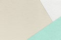 Texture of craft light beige color paper background with white, green and mint border. Vintage abstract cardboard Royalty Free Stock Photo