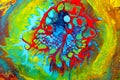 Texture created with acrylic paint with the pouring effect