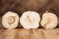 Texture of cross section juniper wood. Pattern of tree stump background. Circles slice of juniper. Royalty Free Stock Photo