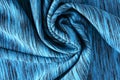 Texture of crumpled blue melange fabric