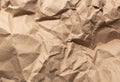 Texture of crumpled craft paper. Crumpled torn recycled background Royalty Free Stock Photo