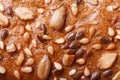 Texture crunchy crust of bread with sunflower seeds and nutsÃ¯Â¿Â½