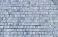 Texture of cubic stone paving on street. Royalty Free Stock Photo