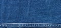 Texture of dark blue jeans denim fabric background Royalty Free Stock Photo