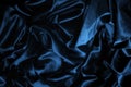 texture of a dark blue silk Royalty Free Stock Photo