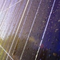 Texture of dark blue solar panel with water drops Royalty Free Stock Photo