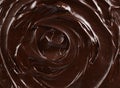 Texture of dark chocolate icing swirl close up. Food background Royalty Free Stock Photo