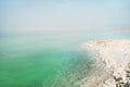 Texture of Dead sea. Salty sea shore. Ein Bokek Royalty Free Stock Photo
