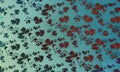 Texture design of copyright flowers over the light blue background