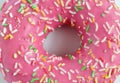 The texture of the donut pink