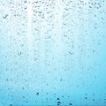 Texture drops of water on transparent glass background Royalty Free Stock Photo