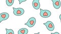 Texture endless seamless pattern from flat icons of dialog clouds with hearts, love items for the holiday of love Valentine`s Day Royalty Free Stock Photo