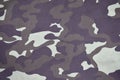 Texture of fabric with a camouflage painted in colors of the marsh. Army background image. Textile pattern of military camouflage Royalty Free Stock Photo