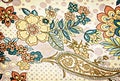 Texture fabric of retro flower and paisley Royalty Free Stock Photo
