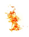 Fiery flamenco dancer. Fire flames on white background Royalty Free Stock Photo