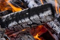 The texture of firewood in the flame Royalty Free Stock Photo