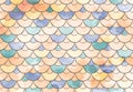 Texture of fish scales and waves. Vector watercolor seamless colorful fish skin. Abstract  background Royalty Free Stock Photo